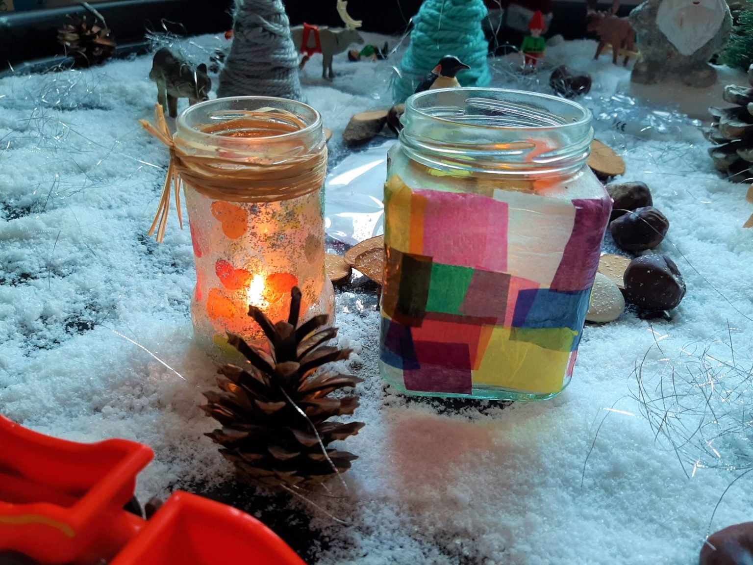 3 photophores de Noël tuto DIY Jeux et partage